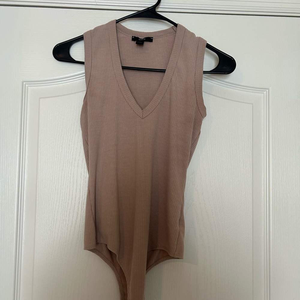 DREW Pink Sleeveless Fitted Bodysuit